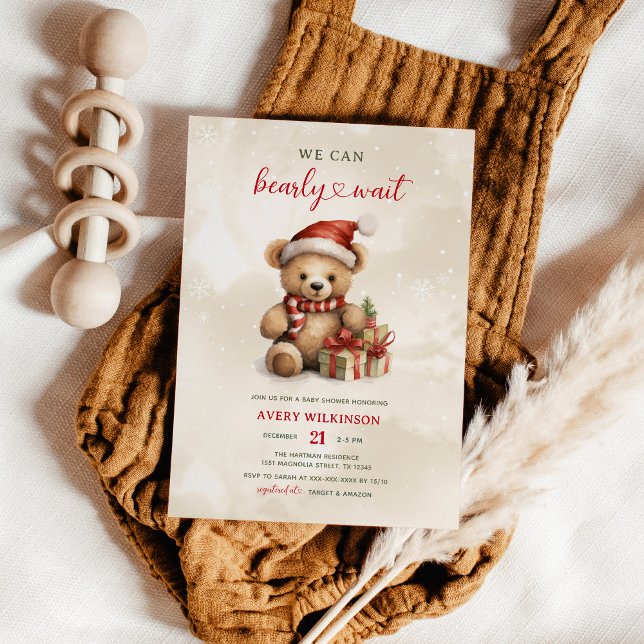 Cute vi kan vänta på julgranen... inbjudningar (Skapare uppladdad)