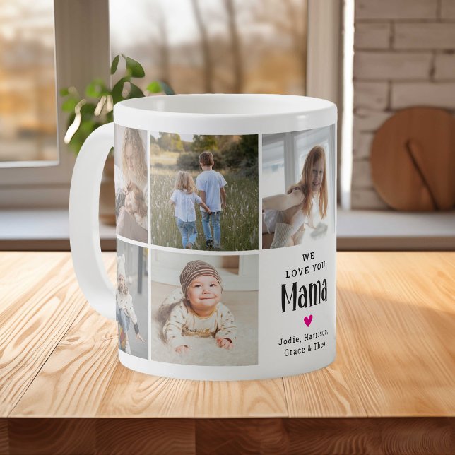 Cute 'Vi Kärlek som Mammor fotokollage Kaffemugg (Skapare uppladdad)