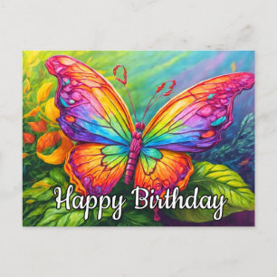 Cute Vibrant Artistic Butterfly Art Helg Vykort