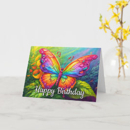 Cute Vibrant Artistic Butterfly Art Kort