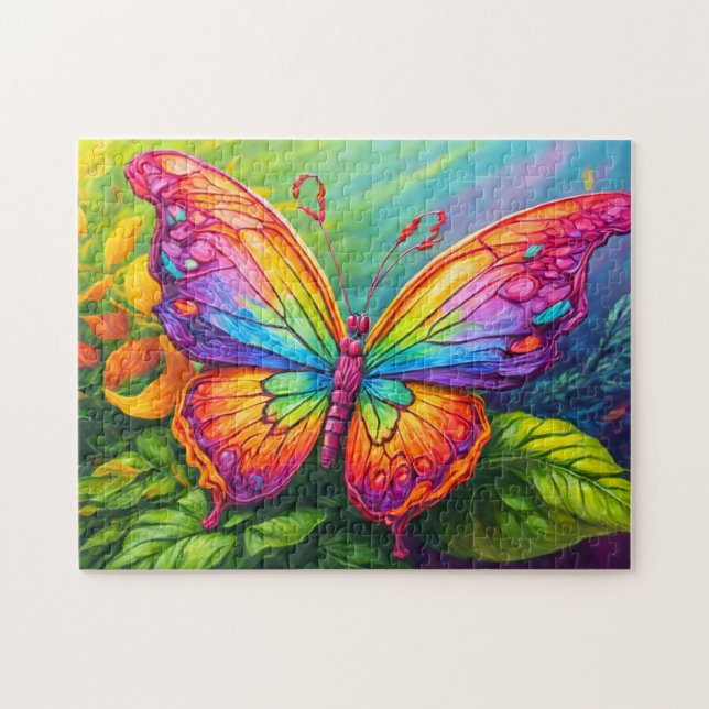 Cute Vibrant Artistic Butterfly Art Pussel (Horisontell)
