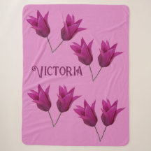 Cute Victoria namn rosa tulpanfilt