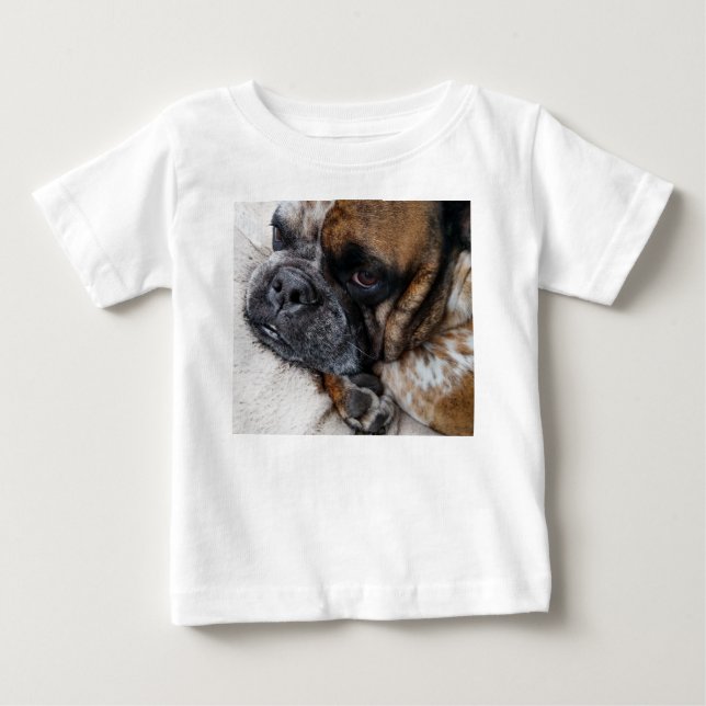 Cute Victorian Bulldog Photo Baby Shirt T Shirt (Framsida)