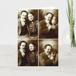 Cute Victorian par kan göra ett foto Helgkort