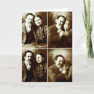 Cute Victorian par kan göra ett foto Helgkort