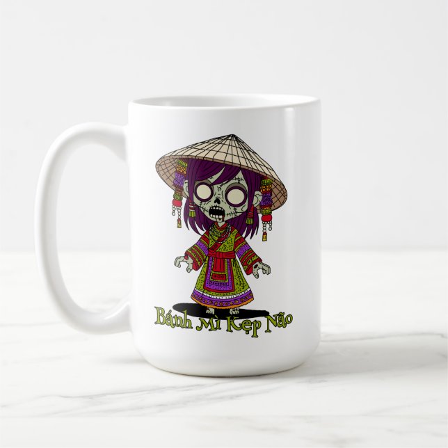 Cute Vietnamese Zombie Kaffemugg (Vänster)