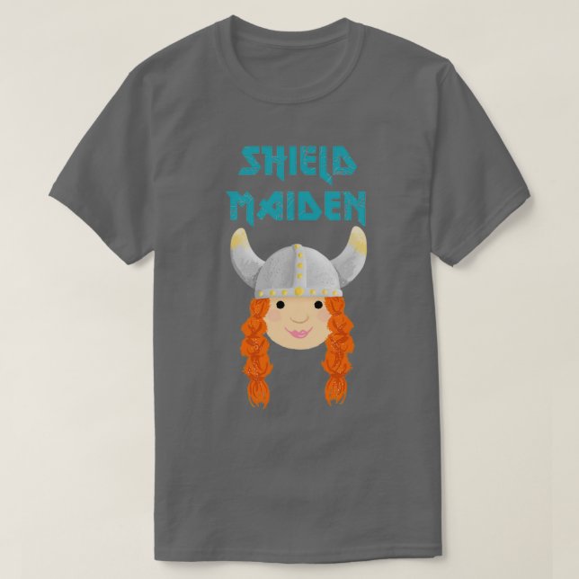 Cute Viking Shield Maiden T Shirt (Design framsida)
