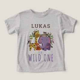 Cute Vild 1 Jungle Safari 1:a födelsedagen Party T Shirt