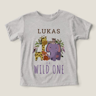 Cute Vild 1 Jungle Safari 1:a födelsedagen Party T Shirt