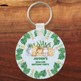Cute Vild 1 Jungle Safari Animal Birday Nyckelring