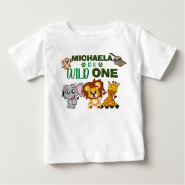 Cute Vild 1 Jungle Safari Animals första födelseda T Shirt