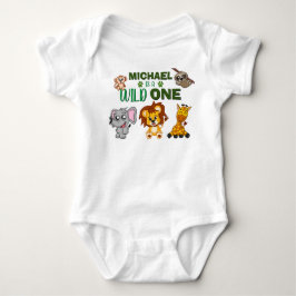 Cute Vild 1 Jungle Safari Animals första födelseda T Shirt