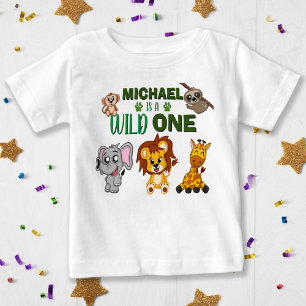 Cute Vild 1 Jungle Safari Animals första födelseda T Shirt