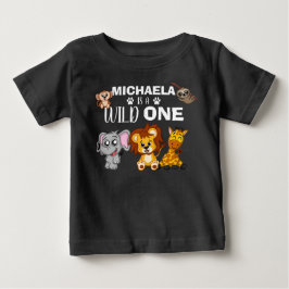 Cute Vild 1 Jungle Safari Animals första födelseda T Shirt