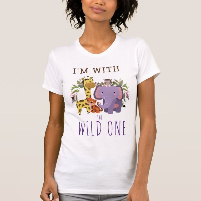 Cute Vild 1 Jungle Safari Parti Birthday T Shirt (Framsida)