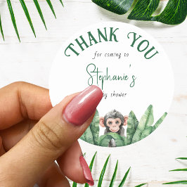 Cute Vild 1 Safari Animals Baby Shower Tack Runt Klistermärke