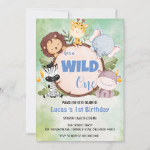 Cute Vild En djungel Djur 1:a födelsedagen party