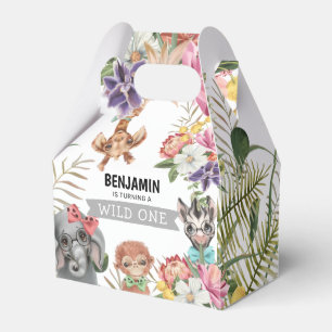 Cute Vild en jungle Boy Birthday-favoritbox Presentaskar