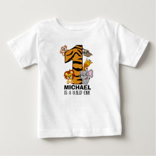 Cute Vild ett jungle Animals Safari Första födel T Shirt