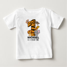 Cute Vild ett jungle Animals Safari Första födelse T Shirt