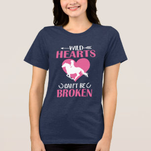 Cute vild-hjärtan, hästälskare t shirt