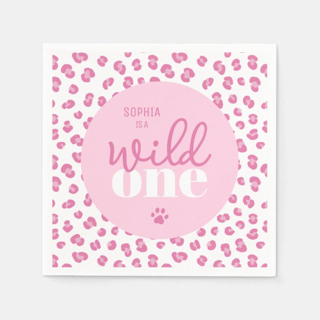 Cute Vild One Girl 1:a födelsedagen Party Pappersservett (Framsidan)