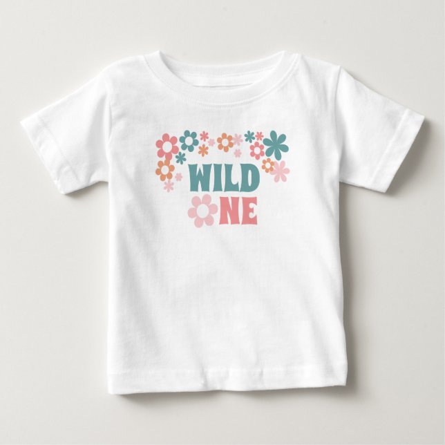 Cute Vild One Girl 1:a födelsedagen T Shirt (Framsida)