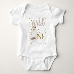 Cute Vild One Girl Glitter White Bear T Shirt