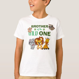Cute Vild One Jungle Safari Animal Brother Zoo T Shirt