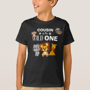 Cute Vild One Jungle Safari Animal Cousin Zoo T Shirt