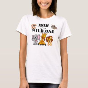 Cute Vild One Jungle Safari Animal Mamma Zoo T Shirt