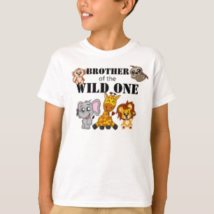 Cute Vild One Jungle Safari Animal Zoo Brother T Shirt