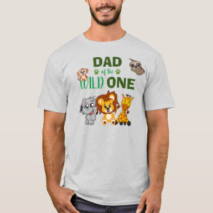 Cute Vild One Jungle Safari Zoo Animal Pappa T-Shi T Shirt