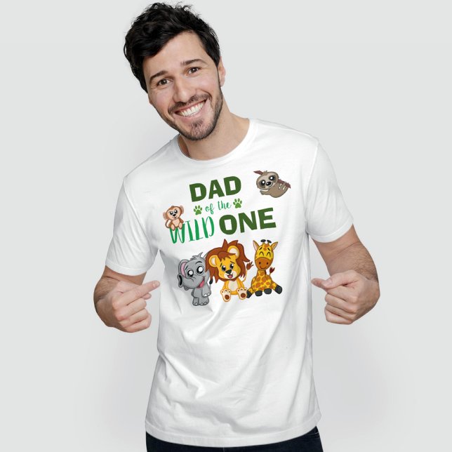 Cute Vild One Jungle Safari Zoo Animal Pappa T Shirt (Skapare uppladdad)