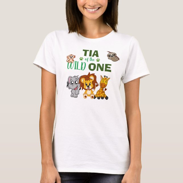 Cute Vild One Jungle Safari Zoo Animal Tia T Shirt (Framsida)