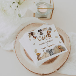 Cute Vild Safari Animals Botaniska babyskor Pappersservett