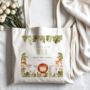 Cute Vild Tropical Safari Animals Baby Shower Tygkasse
