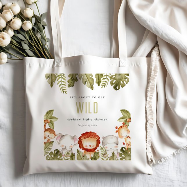 Cute Vild Tropical Safari Animals Baby Shower Tygkasse (Skapare uppladdad)