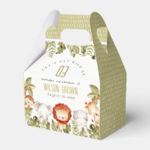 Cute Vild Tropical Safari Animals Barns födelsedag