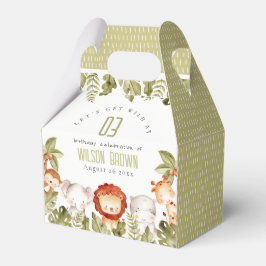 Cute Vild Tropical Safari Animals Barns födelsedag Presentaskar