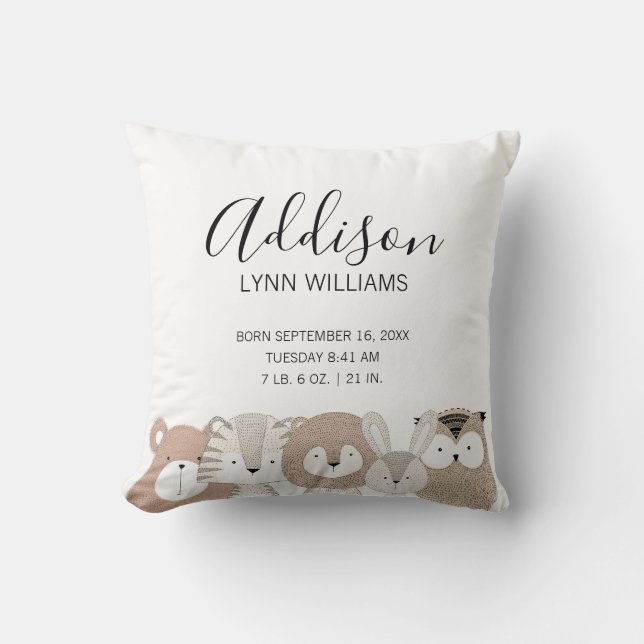 Cute Vilda djur Baby Birdattar Pillow Kudde (Framsida)
