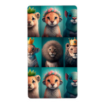 Cute vilda djur bär krona blå märkre