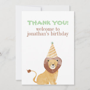 Cute Vilda djur Birthday Tack Kort