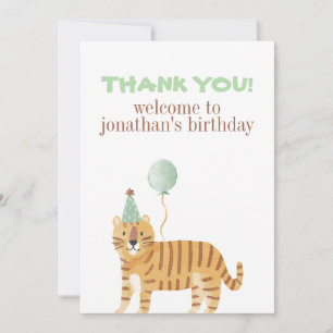 Cute Vilda djur Birthday Tack Kort