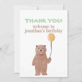 Cute Vilda djur Birthday Tack Kort