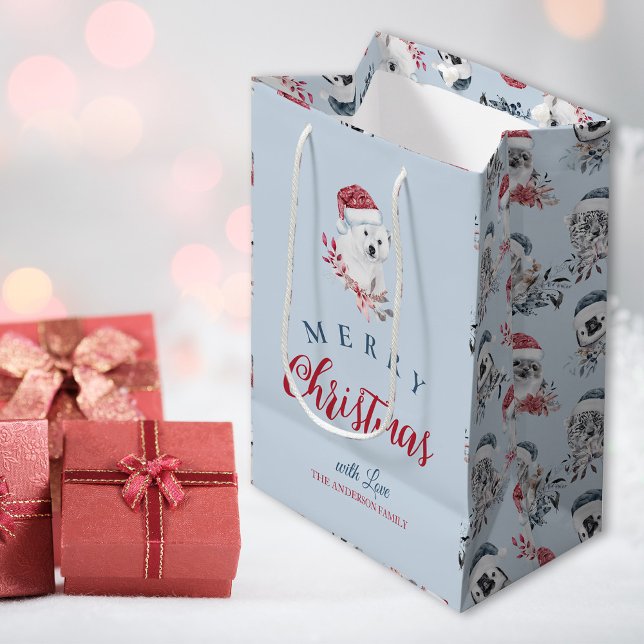 Cute vilda djur i jultomten mönster (Skapare uppladdad)