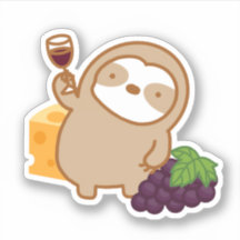 Cute Vin och Cheese Sloth Vinyl Sticker