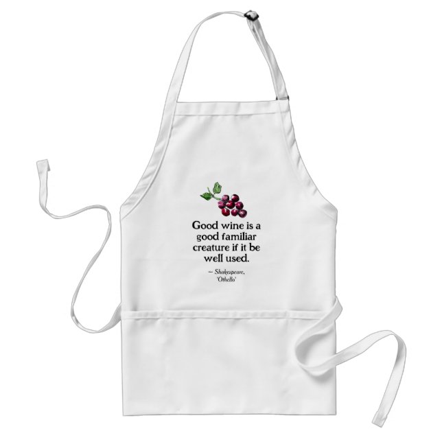 Cute Vin Shakespeare Quote Boho Hand-Illustrated Förkläde (Framsidan)