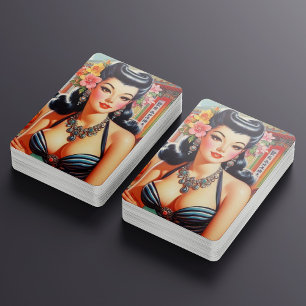 Cute Vinage Oriental Girls Casinokort