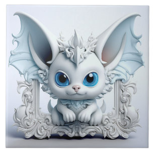 Cute Vinge-Ear-tecken Kakelplatta